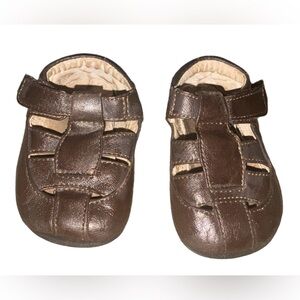 SMALLER BY SEE KAI RUN BOY Brown SANDALS/SHOES 9-12 Months Soft Leather